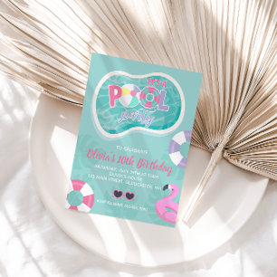 Invitation Piscine Piscine rose flottant été Anniversaire