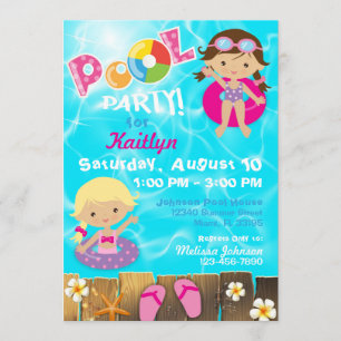 Invitation Piscine pour enfants Naissance