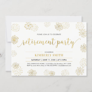 Invitation Pissenlit doré   Fête de retraite moderne et éléga