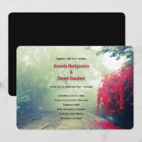 Piste de chemin de fer brumeuse Photo de mariage s