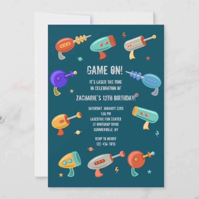 Invitation Pistolets Laser (Devant)