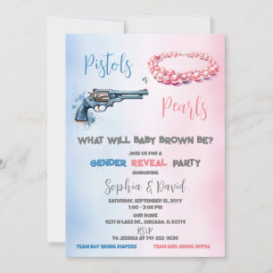 Invitation Pistols ou Perles Parti de la révélation de genre