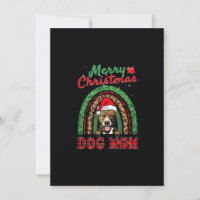 Pit Bull Noël Santa Hat Chien Maman Boho Arc-en-ci