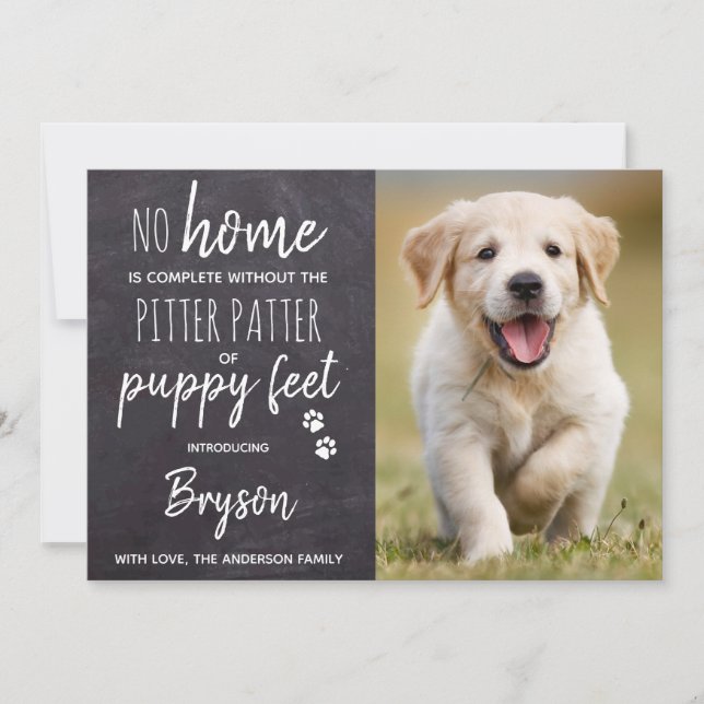 Invitation Pitter Patter Puppy Pieds Nouveau Pet Chien Chien  (Devant)