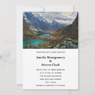 Invitation Pittoresque Alpine Mountains Mariage photo