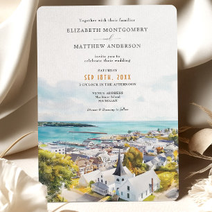 Invitation Pittoresque Mackinac Island Michigan Watercolor Ma