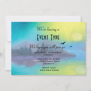 Invitation Pittoresque Mountain Lake Landcape Party