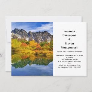 Invitation Pittoresque Paysage Montagnes Lac Mariage forestie