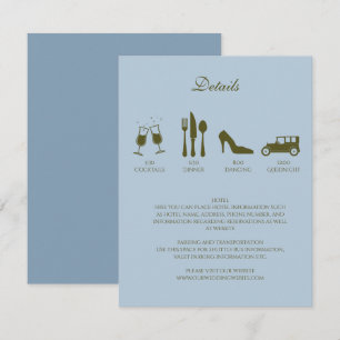 Invitation Pivoines blanches avec détails bleu bébé Invitatio