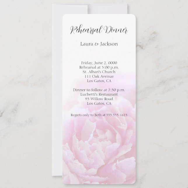 Invitation Pivoines roses     (Devant)