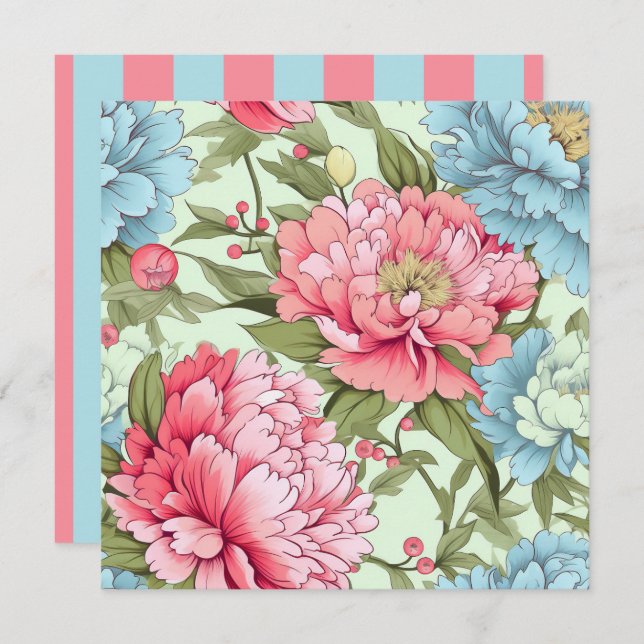 Invitation Pivoines taïwanaises (Devant / Derrière)