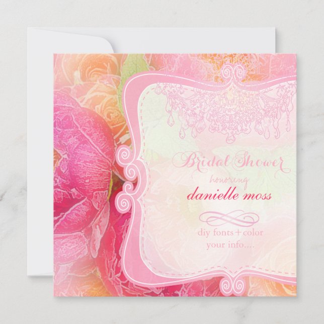 Invitation Pix-Dezines bouquet de printemps+lustre/douche nup (Devant)