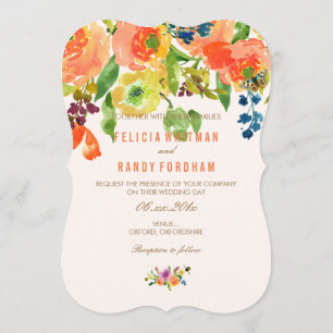 Invitation Pix-Dezines Coral Ranunculus/DO-IT-YOURSELF arrièr