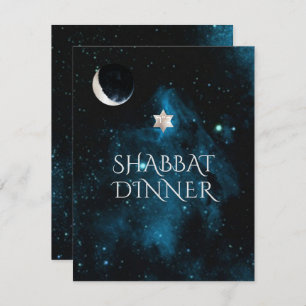 Invitation Pix-Dezines Dîner Shabbat Galaxy+Moon