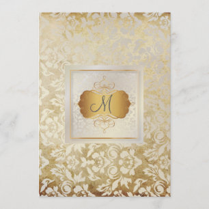 Invitation Pix-Dezines Haute Couture Damask, Vintage+Pearl