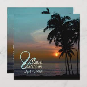 Invitation Pix Dezines Hawaiian Sunset Beach Scence/Aloha