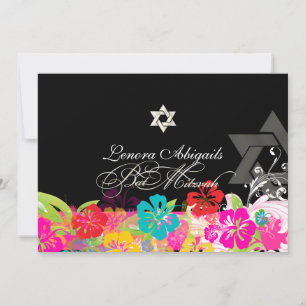Invitation Pix-Dezines hibiscus/Bat mitzvah