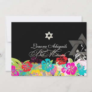 Invitation Pix-Dezines hibiscus/Bat mitzvah