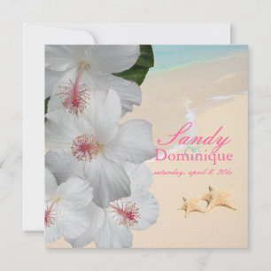 Invitation Pix Dezines Hibiscus Lei /plage/mariage tropical