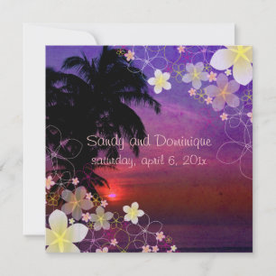 Invitation Pix Dezines hula dream/plumeria/plage/tropicale