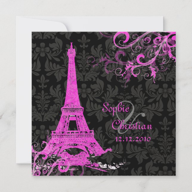 Invitation Pix Dezines la tour eiffel/paris (Devant)
