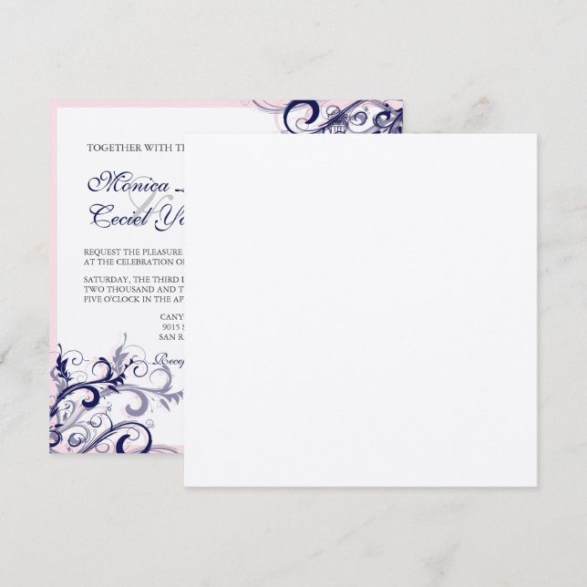 Invitation Pix Dezines la tour eiffel/paris (Devant / Derrière)