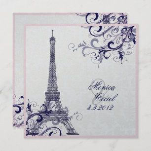 Invitation Pix Dezines la tour eiffel/paris/METALLIC SILVER