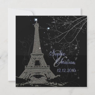 Invitation Pix-Dezines La Tour Eiffel+Swirls