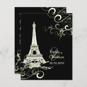 Invitation Pix-Dezines La Tour Eiffel+Swirls