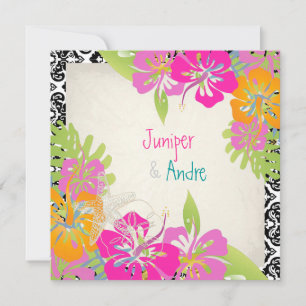 Invitation Pix Dezines leis/hibiscus, plage/do-it-yourself ar