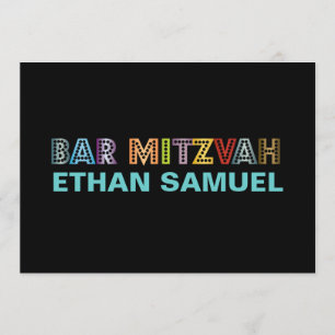 Invitation Pix-Dezines neon bar mitzvah