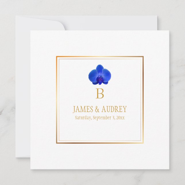 Invitation Pix-Dezines Orchidées Bleues Royales/phalaenopsis (Devant)