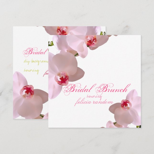 Invitation Pix-Dezines Orchidées/phalaenopsis/DO-IT-YOURSELF  (Devant / Derrière)