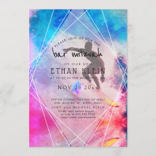 Invitation Pix Dezines Surfs Up/Surfer/Beach Bar Mitzvah