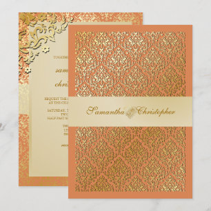Invitation Pix-Dezines vigne damask/champagne/do-it-yourself