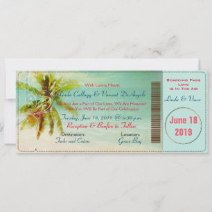 Invitation Pix-Dezines Vintage Beach Boarding Pass