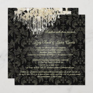 Invitation PixDezine CRYSTAL CHANDELIER+DAMASK BAROQUE