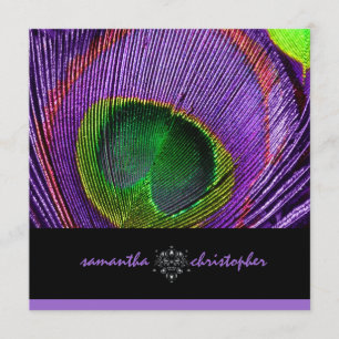 Invitation PixDezine Psychedelic Peacock plumes