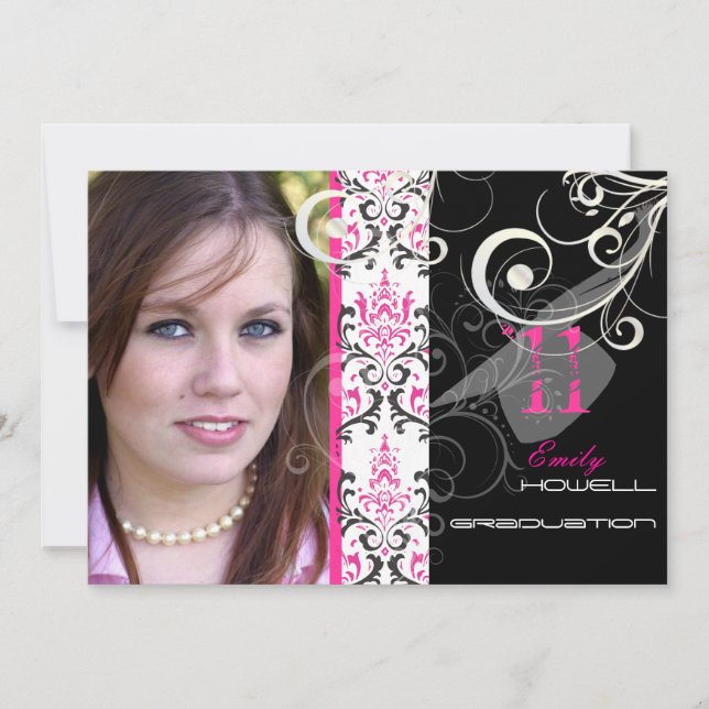 Invitation PixDezines 201x, Rossi Damask (Devant)