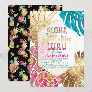 Invitation PixDezines Aloha Ananas/Rose/Luau