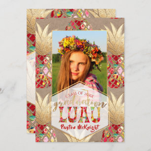 Invitation PixDezines Aloha Pineapples, Graduation Luau