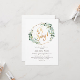 Invitation PixDezines Aquarelle Baby shower vert Invitat