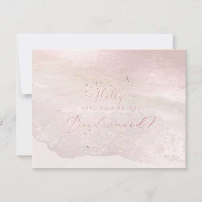 Invitation PixDezines Aquarelle Blush Coastal Bridesmaid (Devant)