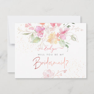 Invitation PixDezines Aquarelle Blushing Romance Bridesmaid