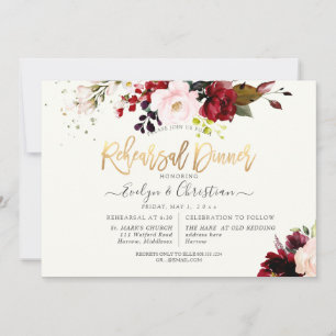Invitation PixDezines Aquarelle Burgundy Blush Roses