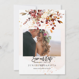 Invitation PixDezines Aquarelle Chute Foliage Gomme Eucalyptu