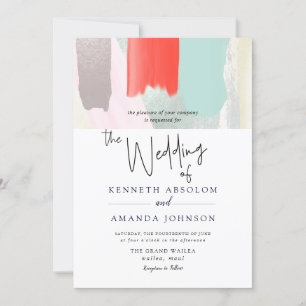 Invitation PixDezines Aquarelle Corail Orange Mist