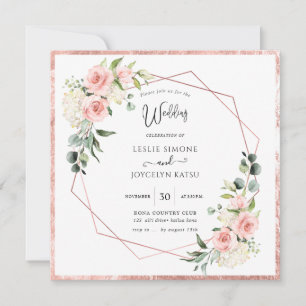 Invitation PixDezines Aquarelle Dusty Rose Mariage