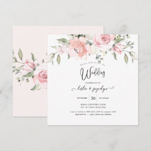 Invitation PixDezines Aquarelle Dusty Rose Mariage