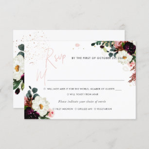 Invitation PixDezines Aquarelle en fleurs rustiques RSVP w Re